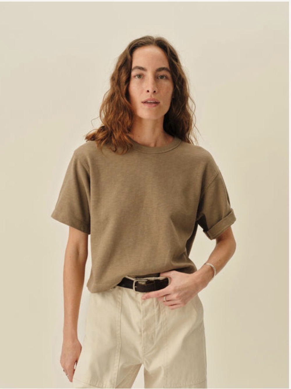 Buck Mason Tee in Olive/Brown